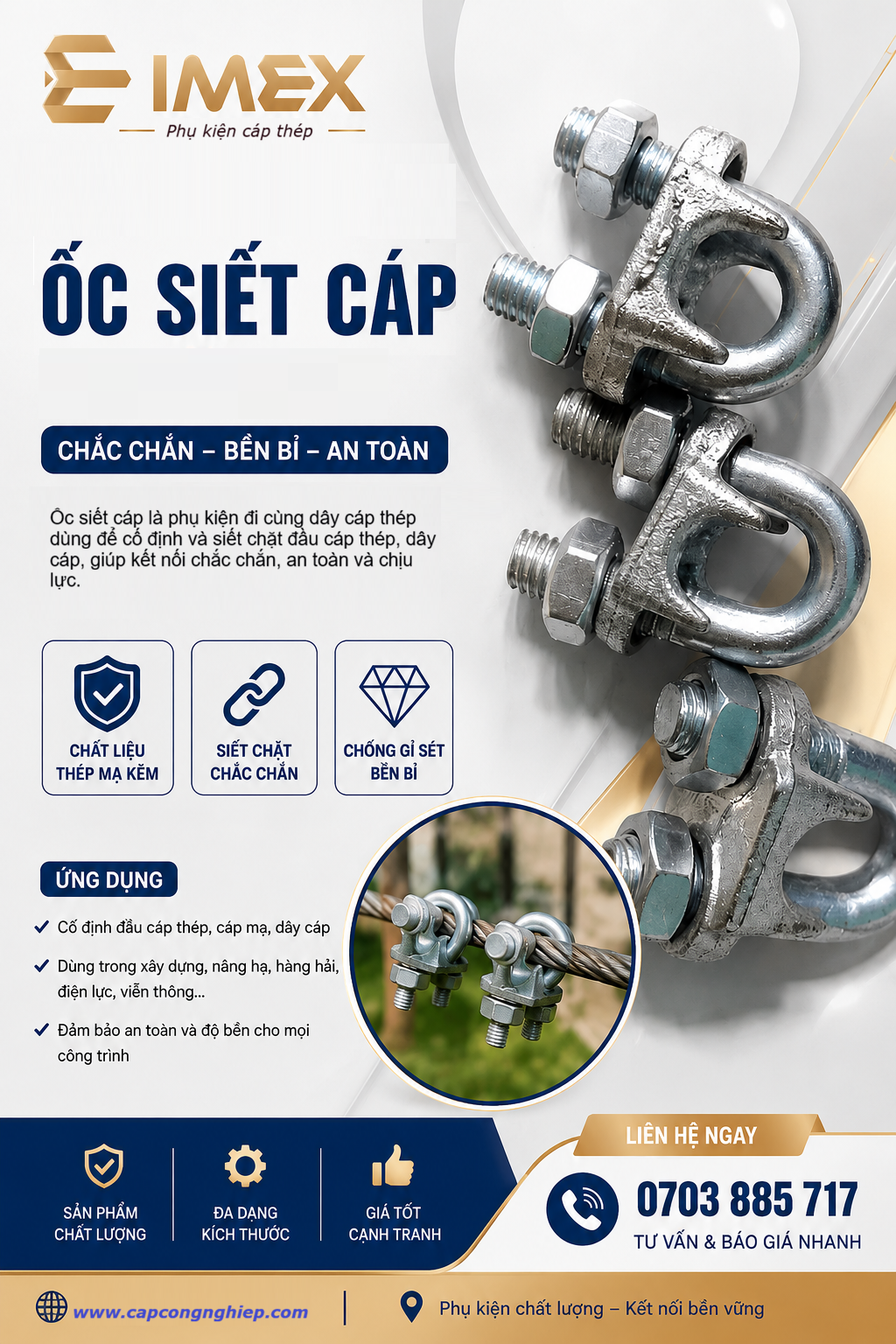 Ốc Siết Cáp Mạ Kẽm